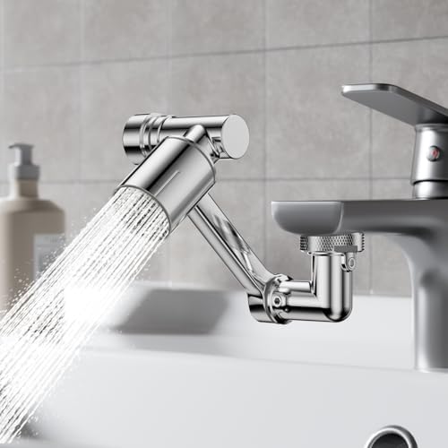 1080° Rotating Faucet Extender, Brass Faucet Multi-functional Spray Nozzle Extender, Universal 36° Rotating Mechanical Arm Bathroom Faucet Extender, Kitchen Extend Filter, 2 Modes Spray - Image 2