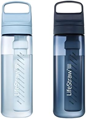 LifeStraw Go Series Water Bottle, Icelandic Blue/Aegean Sea, 22 oz, 2PK by Unknown