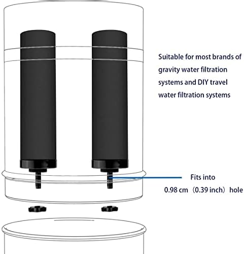 Huining 2PCS Black Water Filters - Household Gravity Water Filter System - Compatible With Berkey - Image 4