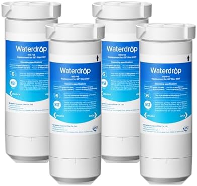 Waterdrop XWF Water Filter Replacement for GE® WR17X30702, 4 Pack, No chip by Waterdrop