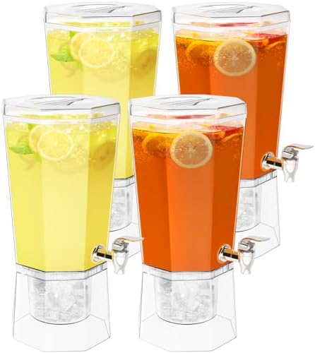 Lifewit 1 Gallon Drink Dispenser for Party with Leak-Proof Spigot, 4 Pcs by Lifewit