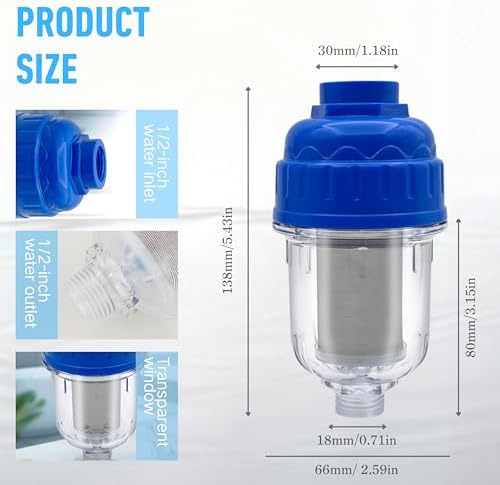 Hard Water Shower Filters, Showerhead Filters for Filtering Sediment and Other Impurities, High Output Household Tap Water Purifiers for Kitchen Washing Machine Bathrooms - Image 6
