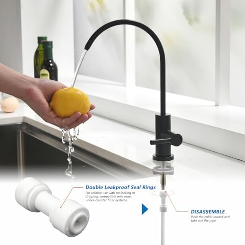 WEWE Drinking Water Faucet for RO System, Matte Black, Non-Air Gap - Image 5