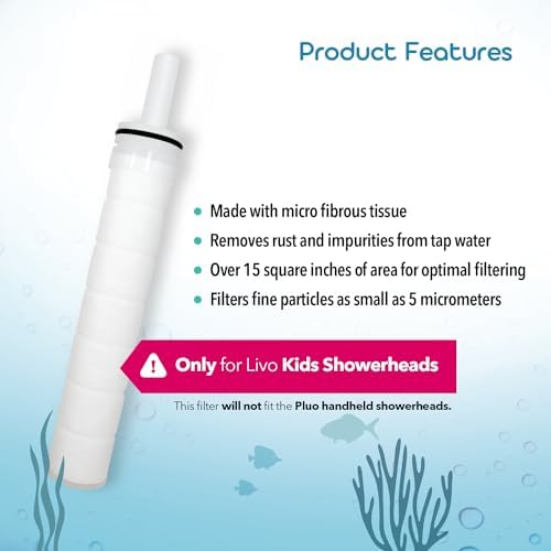 Barumi Sediment Filters for Livo Kids Handheld Showerhead | 3-Pack | Good for Skin & Hairs | Removes Rust and Fine Particles from Tap Water, Easy Installation (Only for Livo Kids Showerheads) - Image 2