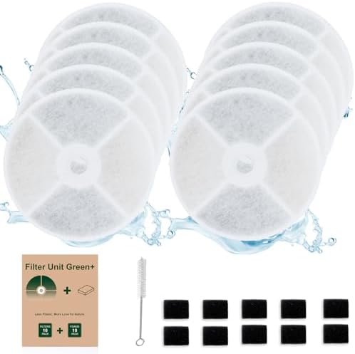 10 PCS Plastic Reduced Version Pet Cat Water Fountain Filters Fit For Solo 2/Solo SE,3 Pro/2S/3, Including Replacement Filters and Replaced Foam Pump Filter (10 pcs) by Unknown