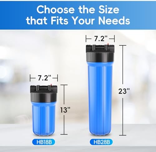 iSpring HB28B Whole House Water Filter Housing, 20" x 4.5" Universal Housing for Whole Home Water Filtration w/ 1" NPT Ports Pre-Filtration System - Image 5