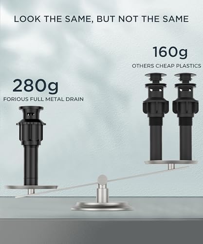 FORIOUS 4 Inch Centerset Bathroom Faucet Black, Square Black Faucet 4 in - Image 5