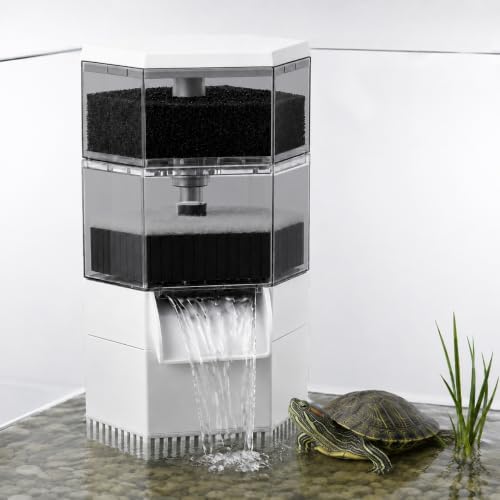 Low Water Turtle Tank Filter, Quiet Internal Corner Filter for Aquariums. by Homepage