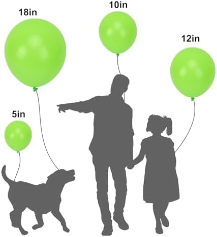 APLANET 150pcs Lime Green Balloons Different Sizes 18 12 10 5 Inch Light Fruit Neon Green Latex Balloon for Birthday Party Dinosaur Jungle Baby Shower, Arch Kit Decoration - Image 3
