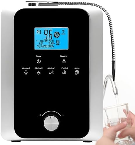 Alkaline Water Ionizer Machine - pH 3-11 Water Purifier, 800mV ORP, 8000L Filter, Auto-Cleaning, Voice Control, Black – Healthy Drinking Water Solution by Unknown