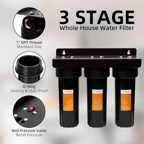 RV Water Filter System,Leak-Free Brass Fittings, Three Filters Included Reduces Sediment,rv Water Filter,Chlorine,Bad Taste and Odors,Suitable for RVs,Boats,Farming & Gardening - Image 4