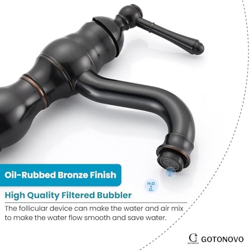 gotonovo Bathroom Faucet 1 Hole Vintage,Oil Rubbed Bronze,5.9” Spout Reach - Image 6
