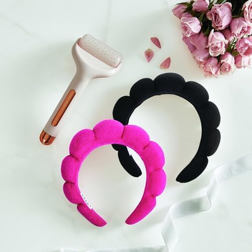 Bella Sleep + Spa Puffy Makeup Headband - Soft Microfiber Spa Headband for Washing Face - Padded Non-Slip Facial Skincare Hairband for Women & Teens, One Size - Image 3