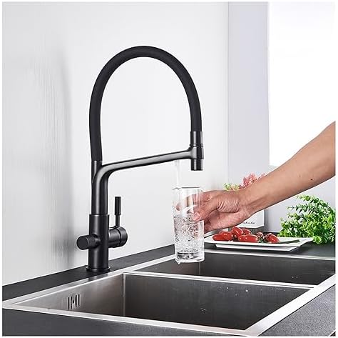 Black Water Filter Kitchen Faucet Hot and Cold Mixing Faucet 4 Colors Pure Water Faucet Kitchen Filter Faucet Water Purifier Faucet(Black Color) - Image 4