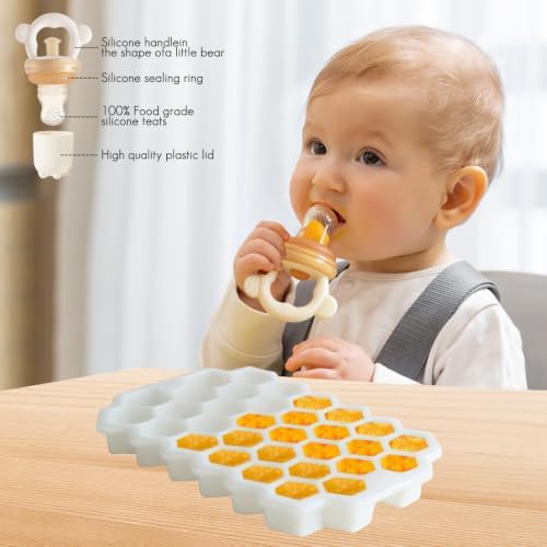 Silicone Baby Feeding Set 12PCS,Baby Led Weaning Set(Honey) - Image 6