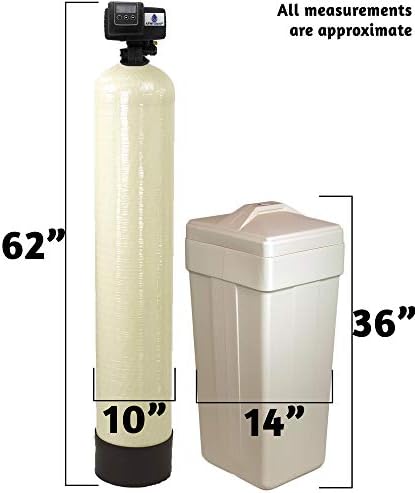 AFWFilters 1.5 Cubic Foot (48k) Whole Home Water Softener with Durable 10% Crosslink Resin, 3/4" Stainless Steel FNPT Connection, and Almond Tanks - Image 2