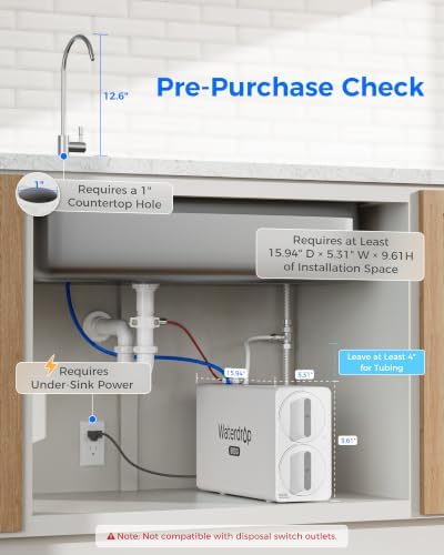 Waterdrop G6A8 Compact Alkaline Mineral Reverse Osmosis System, 800 GPD - Image 5