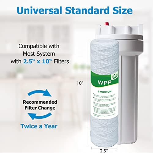 5 Micron String Wound Whole House Water Filter 10" x 2.5", 6-Pack - Image 3