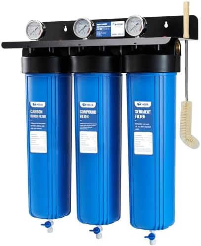 WF3-01 3-Stage Whole House Water Filtration System, Reduces Heavy Metals (Lead, Mercury, Arsenic, Cadmium, Chromium), Chlorine, Sediment, Odor, and VOC’s by HQUA