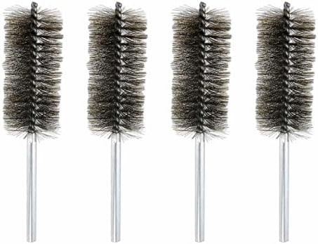 HARFINGTON 4pcs Wire Bore Brush 8 x 1-3/4" 5/16 Inch Shank Stainless Steel Bristles Cleaning Brush for Clean Car Part Tube Kitchen Garage by HARFINGTON