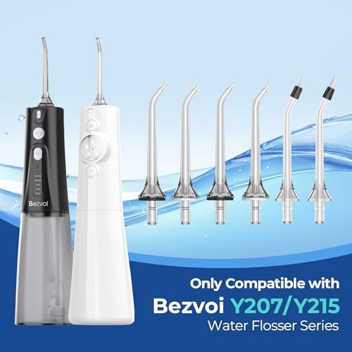 6PCS Replacement Heads for Bezvoi Y207 & Y215 Model, 4 Standard Nozzles + 1 Orthodontic Nozzle + 1 Periodontal Nozzle - Image 2