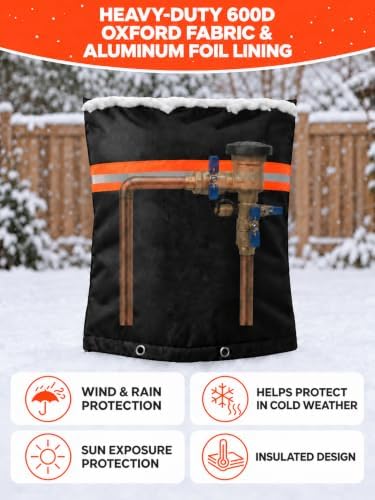Bitubi Insulated Backflow Cover for Freeze Protection, 30" W x 24" H, Black - Image 5