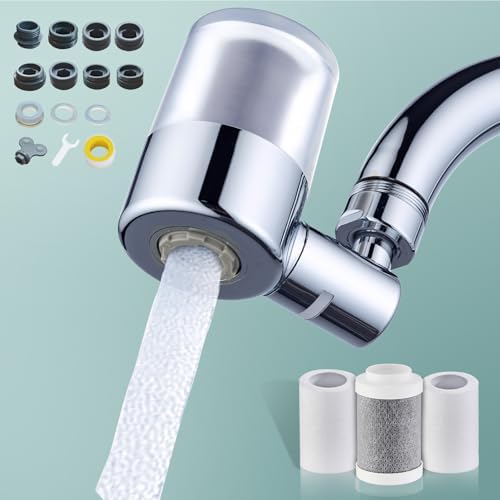 ATQ Water Filter for Sink Faucet with 3pcs Replacement Filters Reduce Chlorine, Lead, 720° Rotating, 2 Modes,Faucet Filter for Kitchen Sink, Kitchen/Bathroom/RV Faucets (Aerator720) by RedefineQualityLife