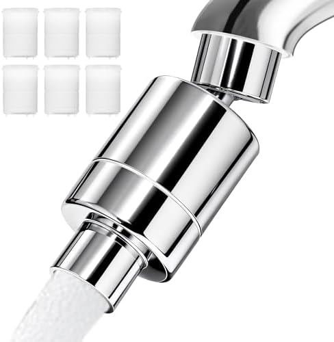 360° Twist Faucet Aerator, 304 Stainless Steel Water Filter for Sink Faucet, Reduces Heave Metal,Chlorine for Tap Water, Universal Filter Faucet for Kitchen & Bathroom, 7 Replacement Filters by Keycozy