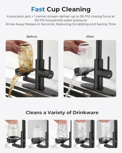 Kitchen Faucet with Glass Rinser, Pull Down Sparyer, 3 Water Modes - Image 5