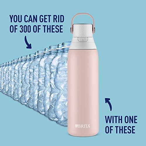 Brita Water Filter Replacements for Water Bottles (3 Count) and Brita Insulated Filtered Water Bottle with Straw (20 Ounce, Rose) - Image 6
