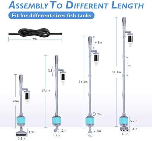 hygger 360GPH Electric Aquarium Gravel Cleaner, 5 in 1 Automatic Fish Tank Cleaning Tool Set Vacuum Water Changer Sand Washer Filter Siphon Adjustable Length 15W - Image 6