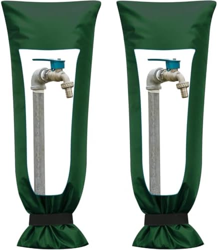 Frienda 2 Pcs Outdoor Faucet Cover for Winter Freeze Protection Large,Green by Frienda
