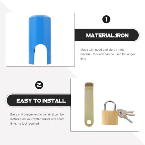 Outdoor Faucet Lock Cover with Keys, Blue Metal Water Tap Protector - Image 5