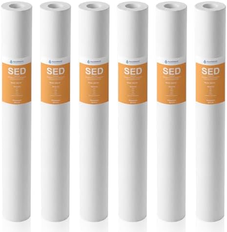 5 Micron 20" x 2.5" Whole House Sediment Water Filter, 6Pack by AquaWeaver