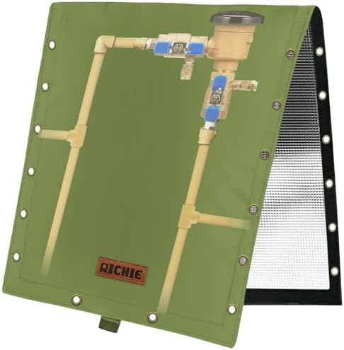RICHIE 3-Way Opening Backflow Preventer Cover (5°F) Heavy-Duty 5-Layer Insulated Enclosure, All-Weather Protection for Outdoor Pipe, Irrigation Sprinkler Valve, Well Water Pump, 80" W x 70" H Green by RICHIE