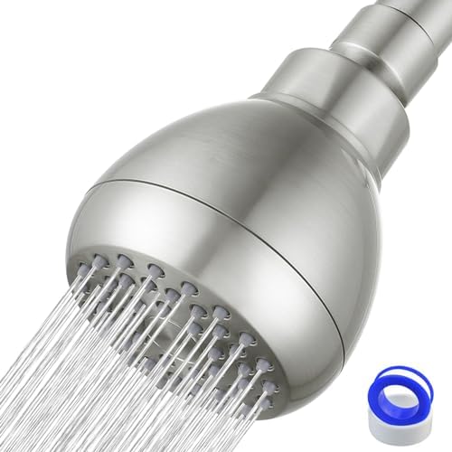 High Pressure Shower Head - Powerful Bathroom Pressure Boosting Showerhead - Perfect Universal Replacement for Rain Shower Heads(Brushed Nickel) by NuodanLuxuryShowerSystems