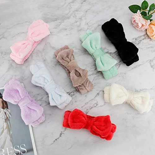 Ondder Spa Headband for Washing Face 8 Pack Aossrted Skincare Headbands for Women Girls Terry Cloth Cute Makeup Headbands Head Bands with Bow - Image 7