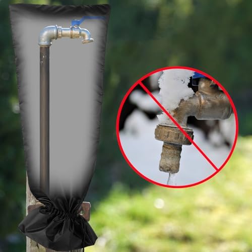 Zonon 3 Pcs Outdoor Faucet Cover Insulated Winter Freeze,Black,28" X 15" - Image 2