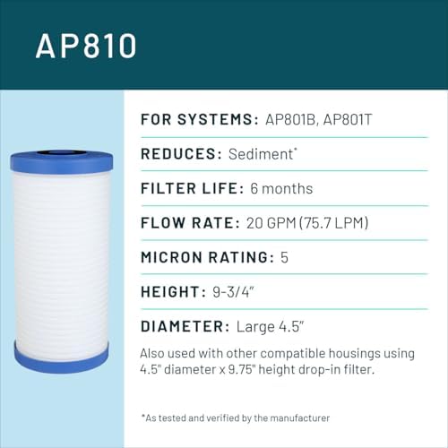3M Aqua-Pure Whole House Replacement Water Filter AP810, For Aqua-Pure AP801, AP801-C, AP801T and AP801B Water Filtration Systems,White - Image 2