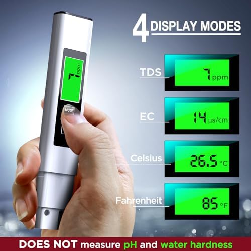 2026 All-New 4 in 1 Tds Meter Digital Water Tester - Accurate and Reliable TDS EC & Temp(°C,°F) Meter - 0-9999ppm - Professional Testing for Drinking Water, RO/DI System, Aquariums etc - Image 2