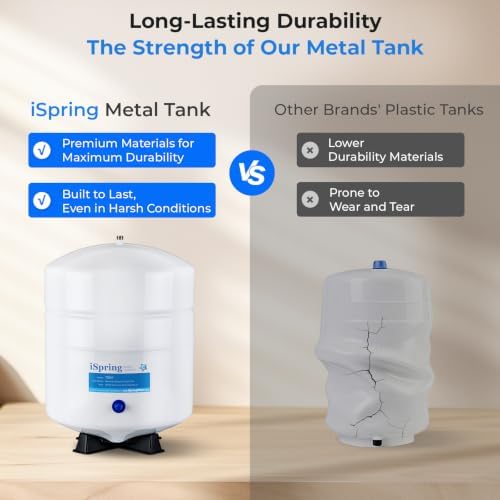 iSpring T55M 5.5 Gallon Residential Pre-Pressurized Water Storage Tank for Reverse Osmosis (RO) Systems , White - Image 3