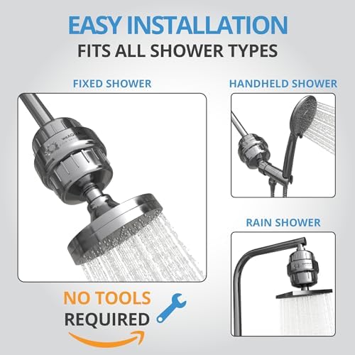 weAQUA Heavy Duty 3-PACK Shower Filter for Hard Water Chlorine Heavy Metals - Image 6