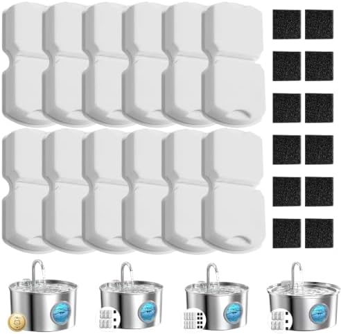 GIOTOHUN Cat Water Fountain Filter: 24 Cat Fountain Filter Replacement by GIOTOHUNPetLife