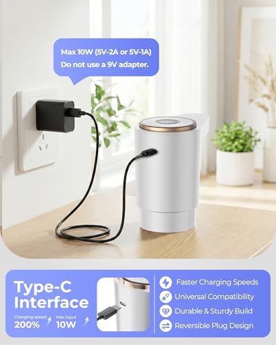 Water Jug Pump for 5 Gallon Bottle – Portable Electric USB-C Charging Dispenser, Dual Powerful Motors, Fast Flow, Fits 2-5 Gallon Jugs – Ideal for Home, Office, Camping, RV, White - Image 4