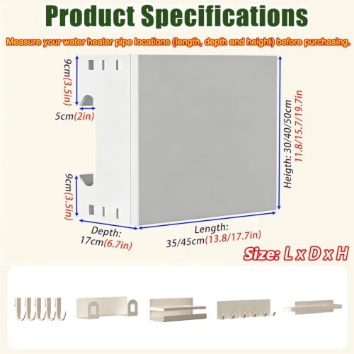 Heavy Duty Water Heater Pipe Covers, Wall-mounted Water Pipe Storage Rack - Image 5