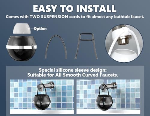 Bathtub Water Filter for Tub with Overflow,2,500 Gallons of Filtration,8 Stages Bath Filter,Remove contaminants,Chlorineand Fluoride,Hardwater Softener,BPA Free(Upgrade Version),Black - Image 4