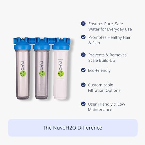 NuvoH2O Advanced 3-Stage Citrus-Based, Salt-Free Water Filter System + Water Softener with Carbon and Sediment Filtration – Healthy & Pure Water – Removes Scale (Whole Home Trio System) - Image 2