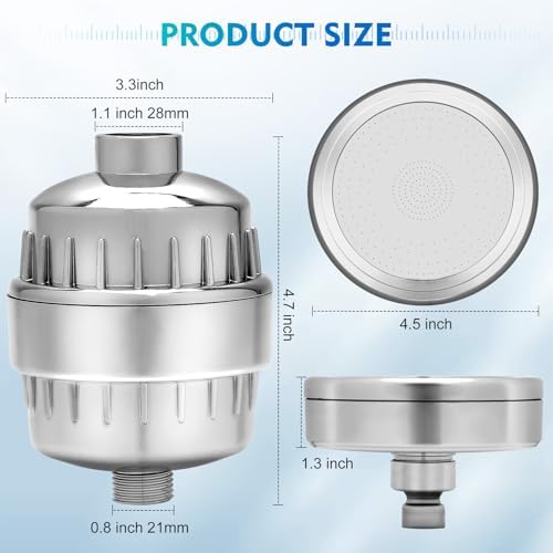 Filtered Shower Head,5 Replaceable Filter Cartridges 20+3 Stage Shower Filter for Hard Water with Vitamin C & E for Healthy Skin & Hair, Removes Chlorine, Heavy Metals & Harmful Substances - Image 4