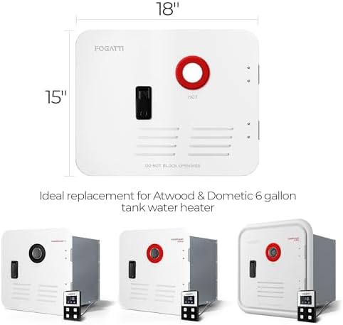 FOGATTI 15" x 18" InstaShower 7 RV Tankless Water Heater Door, White - Image 5