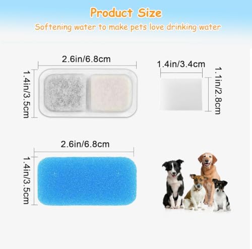 25 Set Cat Fountain Replacement Filters Compatible with oneisall PWF-001 2L/67oz Stainless Steel Pet Water Fountain Filters with Replacement Pre-Filter Pump Sponges - Image 2